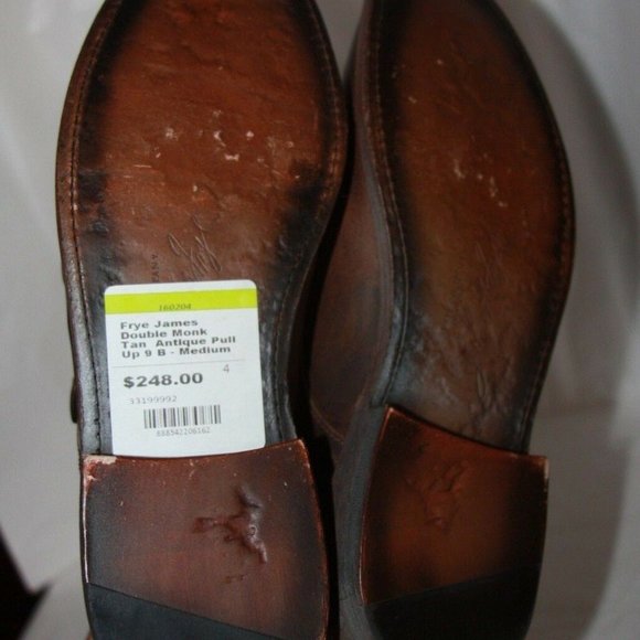 Frye James Double Monk Antique leather loafer